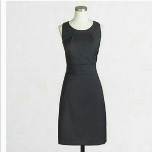 J. Crew Suit Dress Wool Sheath Black Sleeveless